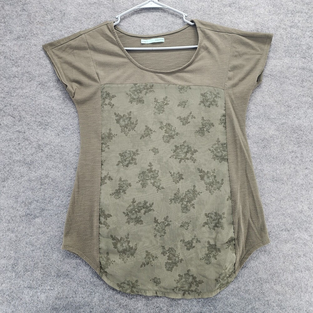 Maurices Shirt Womens Small Green Short Sleeve Floral
